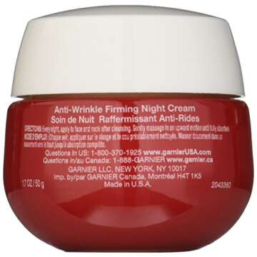 Garnier SkinActive Ultra-Lift Anti-Wrinkle Firming Night Cream, 1.7 oz.