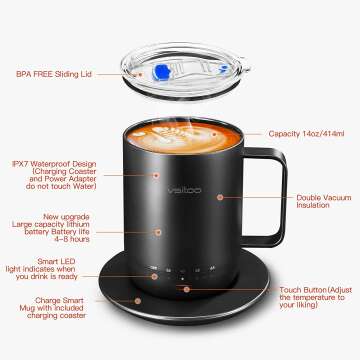 Smart Mug with Temperature Control 14oz - VSITOO S3 Pro