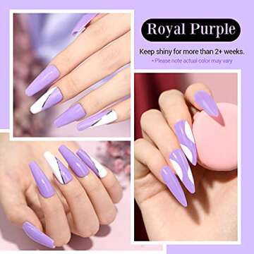 AZUREBEAUTY Dip Powder Lilac Color 2 Oz/56g, Mauve Purple Nail Dipping Powder Refill Set French Nail...