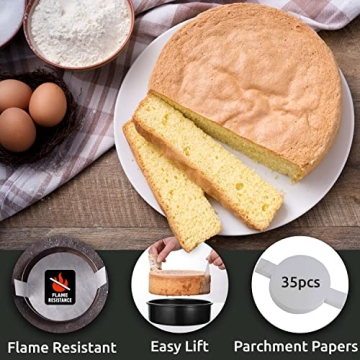 RFAQK 8-Inch Non-Stick Cake Pan Set with Accessories