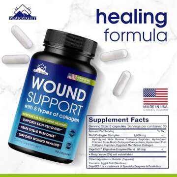 Wound Healing Natural Scar Pills - Made in USA - Scar Reduction, Surgery Recovery & Wound Support - ...
