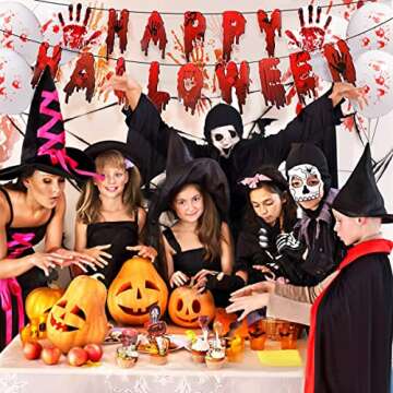 170 Pcs Scary Halloween Party Supplies for 24 Guests