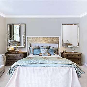 Chende 28"X36" Angled Bathroom Wall Mirror, Large Living Room Mirror for Decor with 2" Stainless Steel Frame, Modern Decorative Mirror Horizontal or Vertical