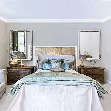 Chende 28"X36" Angled Bathroom Wall Mirror, Large Living Room Mirror for Decor with 2" Stainless Steel Frame, Modern Decorative Mirror Horizontal or Vertical