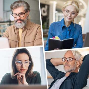 Przene 4 Pack Blue Light Blocking Reading Glasses,Cat Eye Reading Glasses With Spring Hinge Reader For Women/Men. (MIXED COLOR-C1, 0.0)