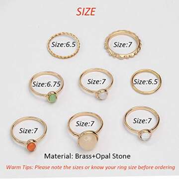 ItsStarred 8pcs Gold Knuckle Ring Set for Women Vintage Stackable Midi Finger Rings Set