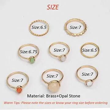 ItsStarred 8pcs Gold Knuckle Ring Set for Women Vintage Stackable Midi Finger Rings Set