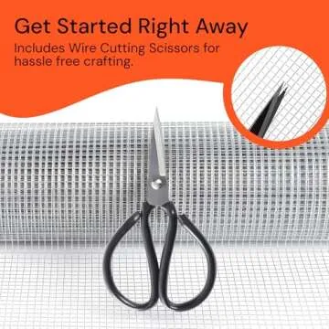 MaPorch Hardware Cloth - Galvanized Wire Mesh Roll for Vent, Rabbit Fencing, and Cabinets - Wire Cutting Scissor Included (16IN x 15FT, 1/4 Inch Mesh, 18 Gauge)