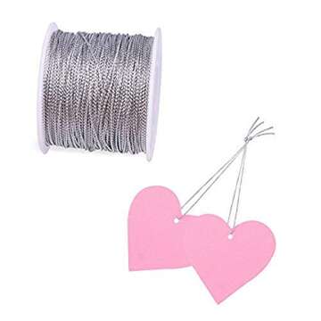 BTNOW 2 Spool 218 Yards/ 656 Feet Metallic Cord Tinsel String Craft Making Cord (Gold and Silver)