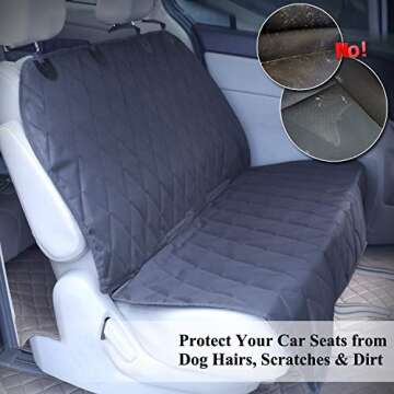 VIVAGLORY Dog Seat Covers, Dog Backseat Cover Pet Bench Protectors with Anti-Slip Backing, Back Seat...