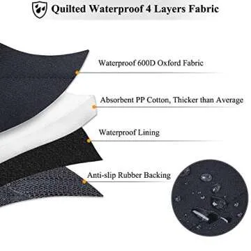 VIVAGLORY Dog Seat Covers, Dog Backseat Cover Pet Bench Protectors with Anti-Slip Backing, Back Seats Cover Rear Seat Covers Car Seat Cover for Dogs, Black, 46" L * 52" W