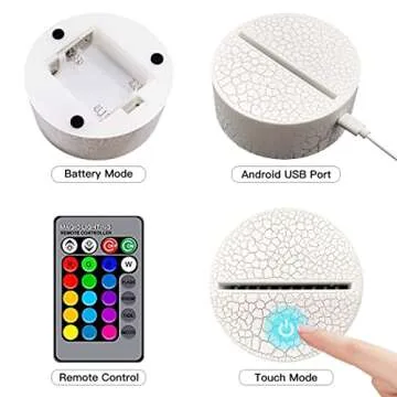 OMGGMO 3D Anime Lamp 5 Patterns and 16 Color Change Decor Lamp with Remote Control, Birthday Christmas Gifts for Anime Demon Slayer Fans Kids,Boy,Girls