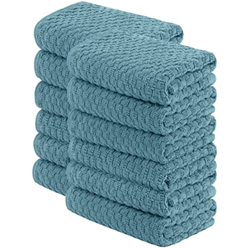 Super Absorbent Kitchen Towels 12 Pack - Premium 100% Cotton Kitchen Towels, 450GSM Thick Machine Wa...
