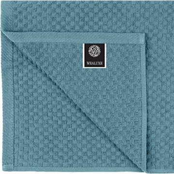 Super Absorbent Kitchen Towels 12 Pack - Premium 100% Cotton Kitchen Towels, 450GSM Thick Machine Washable Aqua Dish Towels for Kitchen Drying, Cleaning, Dobby Weave, Unmatched Quality