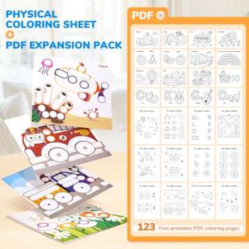 JoyCat Washable Dot Markers for Kids,8 Colors 2.1 fl.oz Non Toxic Dot Paint Markers with 123 PDF &10 Physical Activity Papers,6 Stencils,Bingo Daubers for Toddler 3+,Ideal Arts and Crafts Supplies