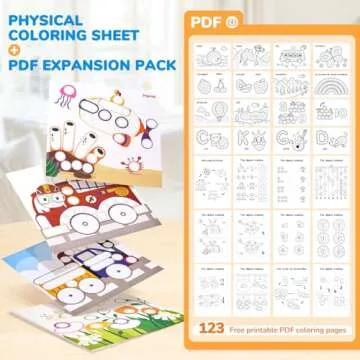 JoyCat Washable Dot Markers for Kids,8 Colors 2.1 fl.oz Non Toxic Dot Paint Markers with 123 PDF &10 Physical Activity Papers,6 Stencils,Bingo Daubers for Toddler 3+,Ideal Arts and Crafts Supplies