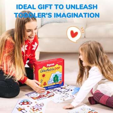 JoyCat Washable Dot Markers for Kids,8 Colors 2.1 fl.oz Non Toxic Dot Paint Markers with 123 PDF &10 Physical Activity Papers,6 Stencils,Bingo Daubers for Toddler 3+,Ideal Arts and Crafts Supplies