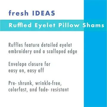 Fresh Ideas White Ruffled Pillow Shams, 2-Pack, Standard Size