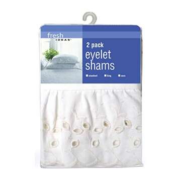 Fresh Ideas White Ruffled Pillow Shams, 2-Pack, Standard Size