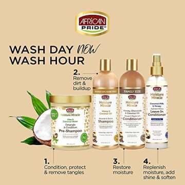 African Pride Moisture Miracle Pre-Shampoo for Curls 18 Oz