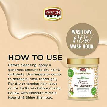 African Pride Moisture Miracle Pre-Shampoo for Curls 18 Oz
