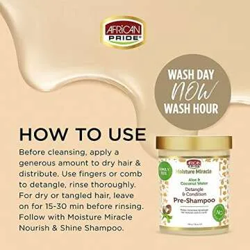 African Pride Moisture Miracle Pre-Shampoo for Curls 18 Oz