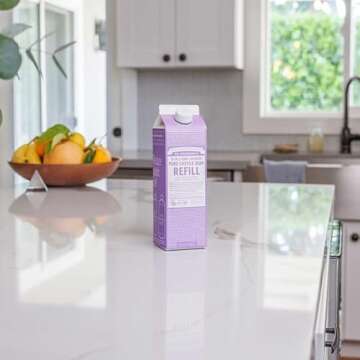 Dr. Bronner's Pure-Castile Liquid Soap Refill - Made with Regenerative Organic Certified Oils, 82% Less Plastic - 18-in-1 Uses for Face, Body Wash, Hand Soap Refill & More Lavender, 32oz