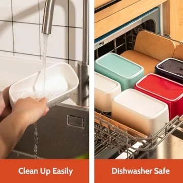 Sweese Large Butter Dish with Beech Wooden Lid and Silicone Seal