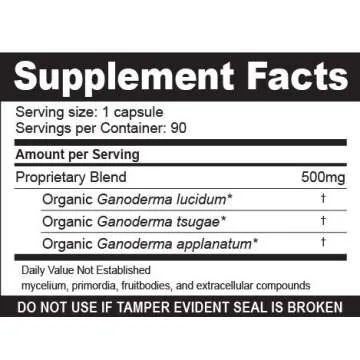 Aloha Medicinals Gano Ultra, Certified Organic Mushroom Supplement, Natural Health Supplement, Pack of 2, 90 Capsules Each