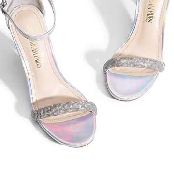 Dream Pairs Women's Rhinestone Heeled Sandals 4.5 Inch Stilettos