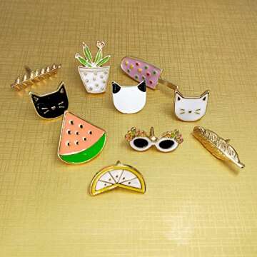 MeliMe Cute Cartoon Brooch Pins Enamel Brooches Lapel Pins Badge for Women Clothes Backpack Bag Decorative (brooches pins 10)