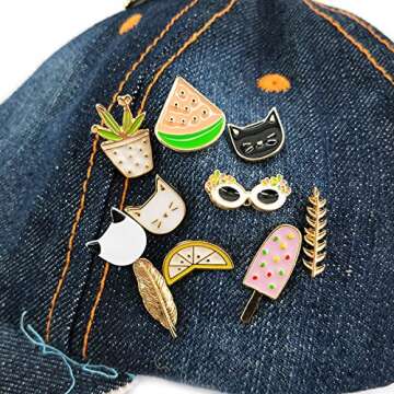 MeliMe Cute Cartoon Brooch Pins Enamel Brooches Lapel Pins Badge for Women Clothes Backpack Bag Decorative (brooches pins 10)