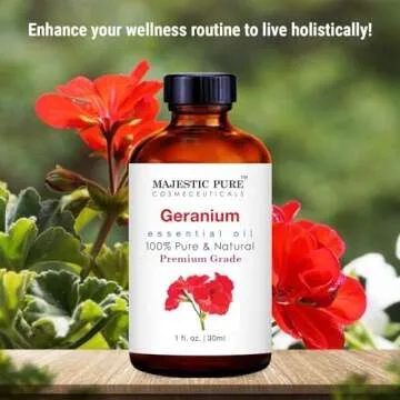 Majestic Pure Geranium Essential Oil for Aromatherapy and Skin