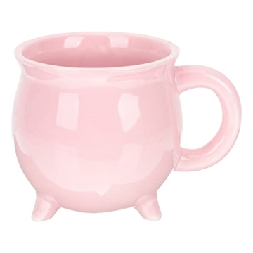 DOITOOL Pink Cauldron Mug Coffee Ceramic Cauldron Halloween Decor, 450ml Halloween Coffee Mug for Ha...
