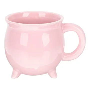 DOITOOL Pink Cauldron Mug Coffee Ceramic Cauldron Halloween Decor, 450ml Halloween Coffee Mug for Ha...