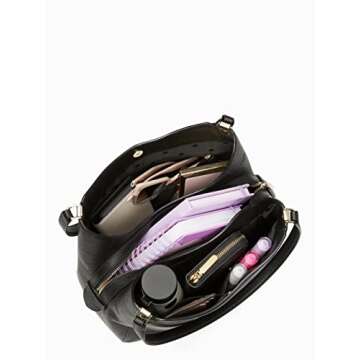 Kate Spade Leila Medium Triple Compartment Shoulder (Black)