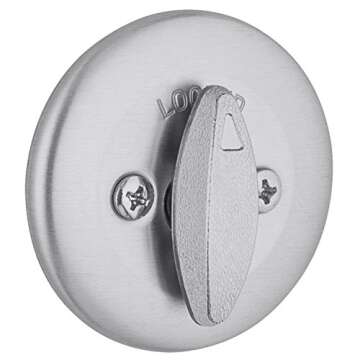 Kwikset 660 Deadbolt Deadbolt Lock, Satin Chrome Round Exterior Keyed Front Entry Door, Pick Resista...