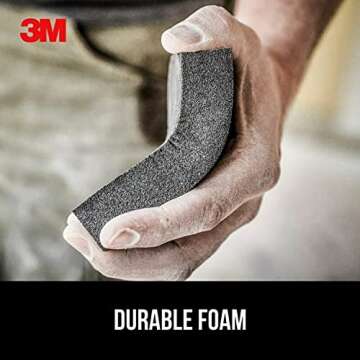 3M Drywall Sanding Sponge, Fine/Medium Grits, Dual Grit Block, Medium Grit to Remove, Fine Grit to Smooth, Ideal for Sanding and Smoothing of Joint Compounds, 2-5/8 in x 3-3/4 in (9095DC-NA)