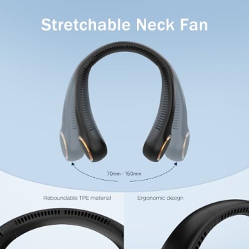 GULAKI Bladeless Neck Fan - Rechargeable Hands-Free Personal Fan