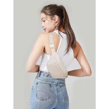 Telena Crossbody Fanny Pack for Women Men Fashion Waist Pack Belt Bag with 4-Zipper Pockets for Hiki...