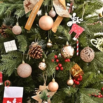 MeetXmas Shatterproof Rose Gold Christmas Tree Ornaments