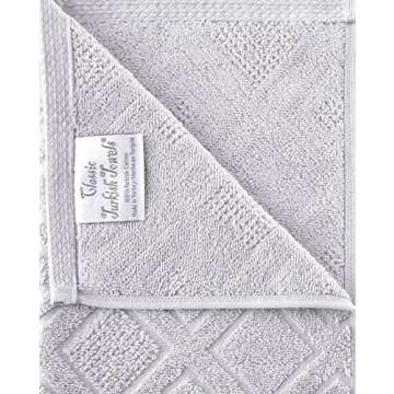 Nine West - Luxury 6 Piece Towel Set, 100% Turkish Cotton, Quick Drying, Highly Absorbent & Comfy, Includes 2 Bath Towels, 2 Hand Towels & 2 Washcloths | (Light Grey)