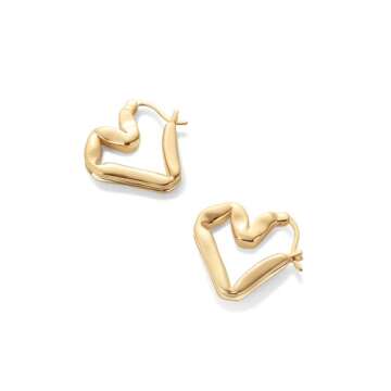 PAVOI Heart-Shaped Gold-Plated Earrings for Women