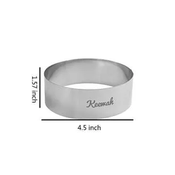 Keewah 4.5 inch Large Burger Ring Set - Perfect for Gourmet Burger Buns!