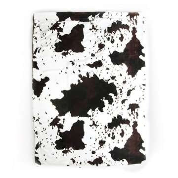 Tadpoles Double Layer Baby Blanket - Sherpa Cowhide Print | 30" x 40" | 100% Super Soft Plush Polyes...