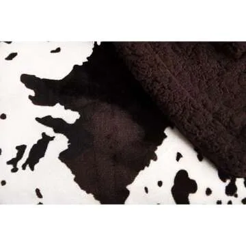 Tadpoles Double Layer Baby Blanket - Sherpa Cowhide Print | 30" x 40" | 100% Super Soft Plush Polyester Microfiber | Ideal as a Swaddle Blanket, Stroller Cover, Crib Blanket, Baby Shower & More