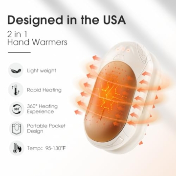 Rechargeable AI Hand Warmers 2 Pack 20Hrs Heat Outdoors