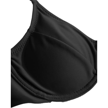 VOLAFA Women's Triangle Bikini Set Textured Frilled Smocked Ruched Push Up Swimsuit Two Piece Bathing Suit