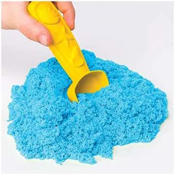 Kinetic Sand, Sandbox Set Kids Toy with 1lb All-Natural Blue and 3 Molds, Sensory Toys for Kids Ages 3 and Up