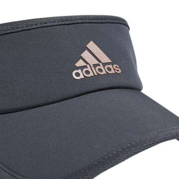 adidas Superlite, Sun Visor Hat for Women, Sport Performance, Outdoor Activities, Grey Six/Rose Gold/2.0, One Size
